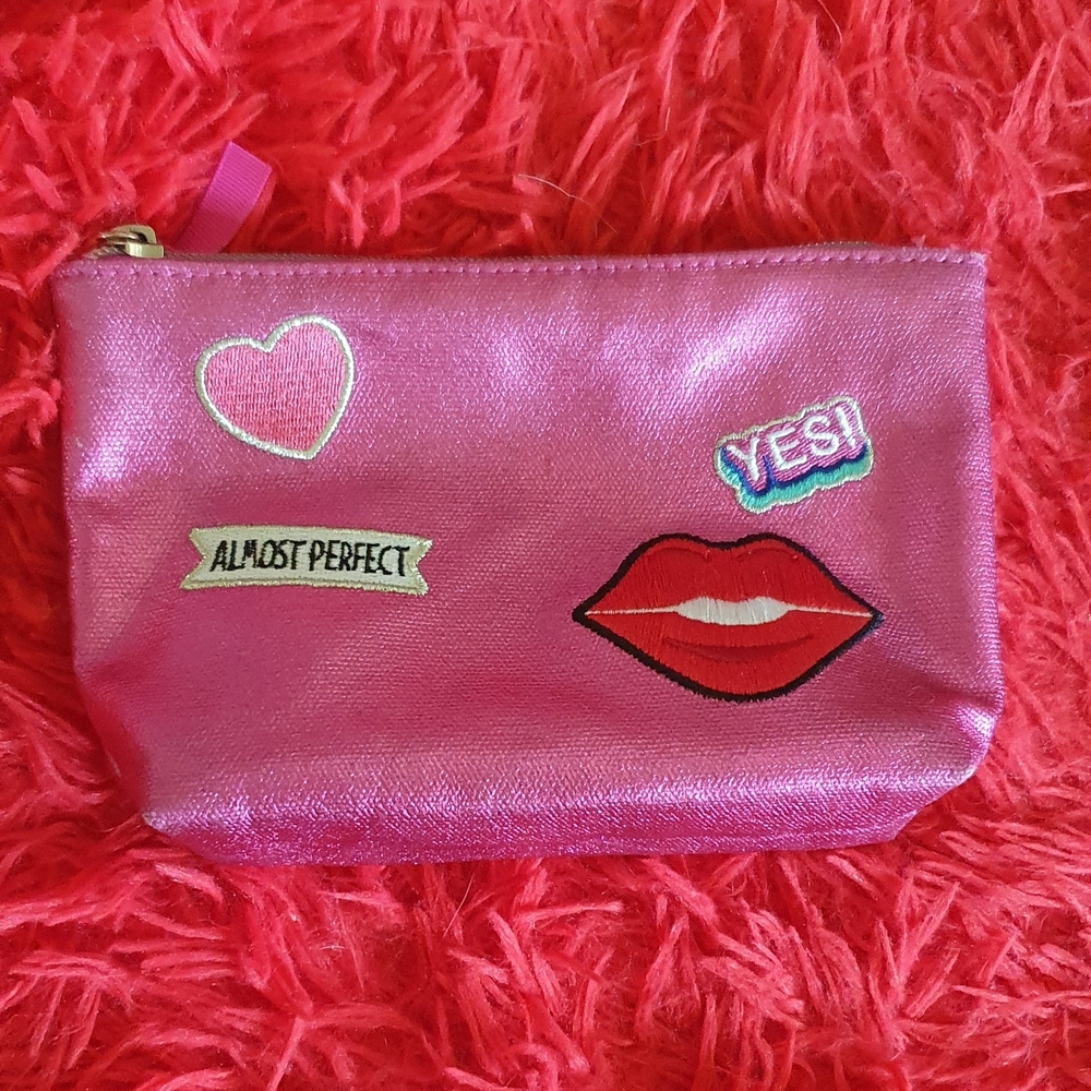 Pink Cosmetic Pouch with Fun Patches Bath&Body Works